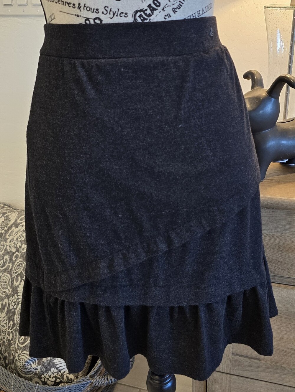 Prana Black Asymmetrical Ruffle Skirt